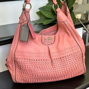 Coach vintage Maggie Madison woven leather shoulder handbag purse like new